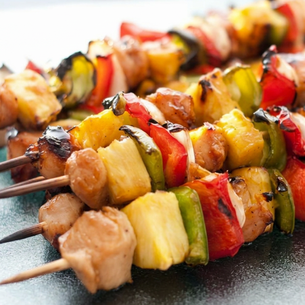 Brochetas de pollo a la parrilla - Pinchos